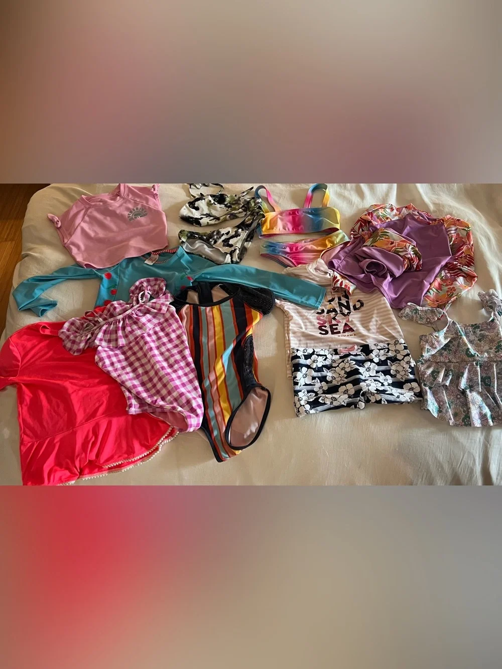 14 piece swim/bathing suit lot! Girls sizes 6-8